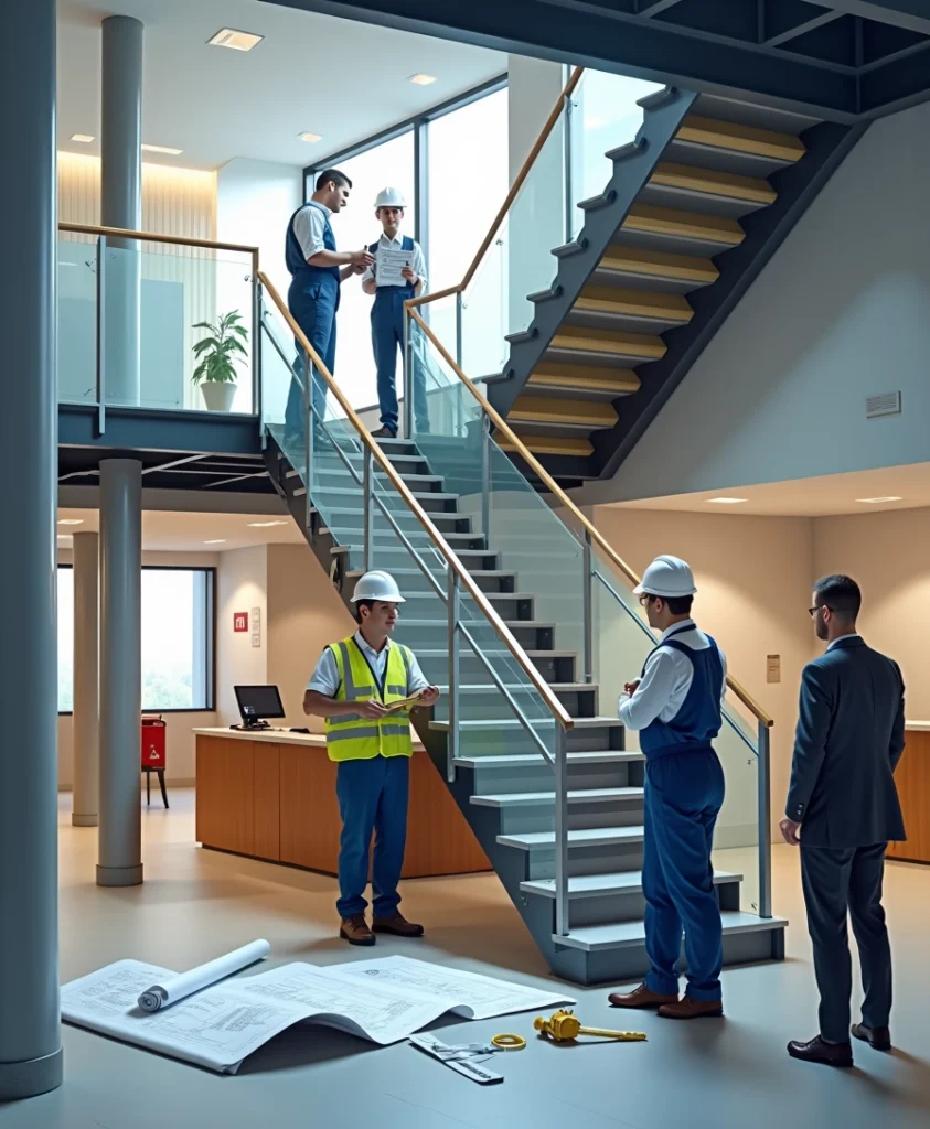 escalier dans un local ERP